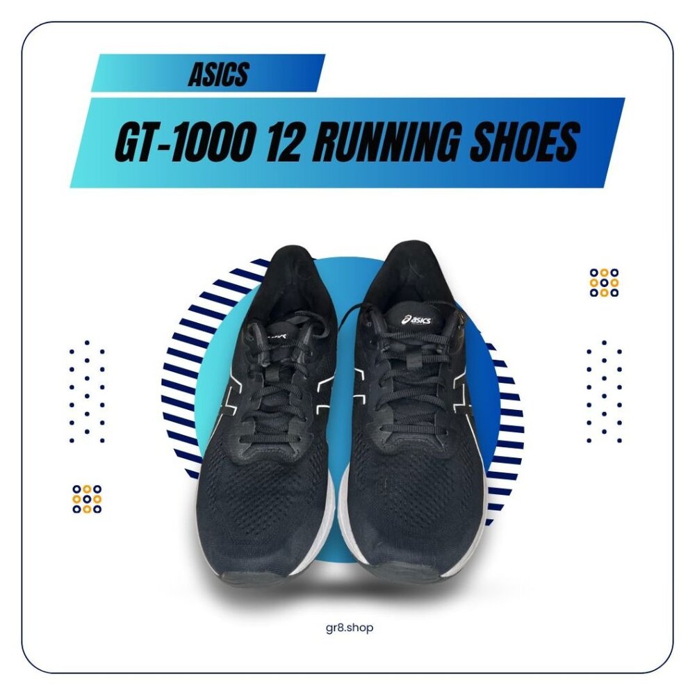 Asics GT-1000 12 Men's Running Shoes Size 14 Black / White Lightweight Mesh